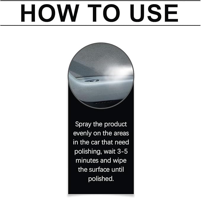 Instant Shine & Protection Car Interior Polisher, Suitable Car Interior Polishing Spray, 2026 Polishing Cleaner Cars Interior, Interior All Purpose Cars Cleaner for Rubber, Leather (1pcs)
