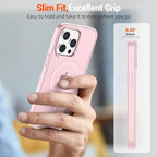 SUPFINE Magnetic for iPhone 15 Pro Max Case with Screen Protector (Compatible with MagSafe) (Military Grade Drop Protection) Translucent Matte Shockproof Phone Cover,Light Pink