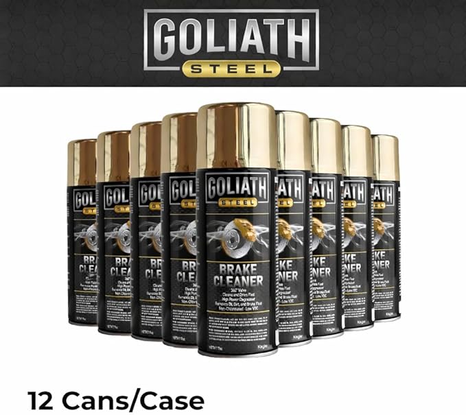 Kogler Goliath Steel Non-Chlorinated Brake Cleaner Spray, Low-VOC Fast-Drying Brake Parts Degreaser, Removes Grease, Oil & Brake Dust, 14 oz, Case of 24