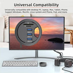 Xiwai USB 3.0 Hub Splitter, SD TF 3 Port USB Multiport Expander 60mm Desk Grommet Dock Station Micro-SD Card Reader for PC Desk Desktop