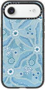 CASETiFY Impact iPhone Air Case [Slim/Compatible with Magsafe / 8.2 ft. 4X Military Grade Drop Protection] - Nadyung (Water) - Aboriginal Art - Clear Black