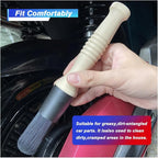 Car Parts Washer Brush, Bullet Head Parts Cleaning Brush for Cleaning Car Interior Exterior, Engine Parts, Wheel Bearing, Boats, Household Grime (Beige/Black)
