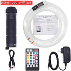 LED Fiber Optic Star Ceiling Light Kit for Car or Room 6W RGBW with Music Mode Remote Controller 300 Strands 0.75mm/0.03in 2m/6.5ft Starlight Headliner Kits