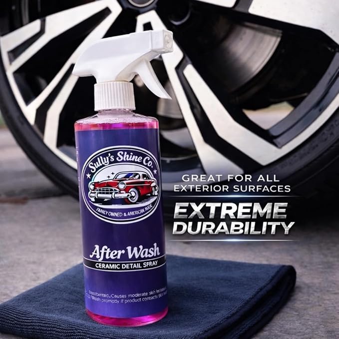 Sully’s After Wash Ceramic Spray Coating – SiO2 Quick Detailer – High Gloss, Water Beading & Hydrophobic Protection – Streak-Free Spray Sealant for Cars, Trucks & RVs – 16 oz