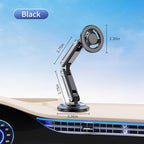 Magnetic Cell Phone Holder Universal 360 Rotation Adjustable Foldable Rotating Magnetic Holder Car Phone Bracket Magnet Mount (Black)