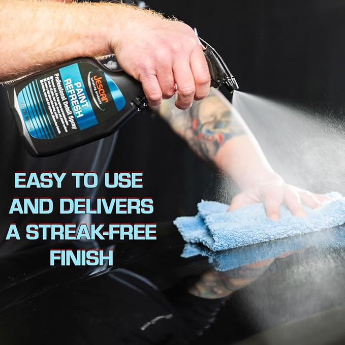 Jescar Paint Refresh Detail Spray - 128oz - Quick Detailer, Spray On Wipe Off, Dust and Fingerprint Remover, High-Gloss Finish, Streak-Free Formula, Instant Shine