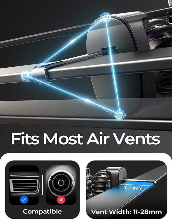 LISEN for MagSafe Car Mount, Magnetic Phone Holder for Car Air Vent Phone Mount, Hands Free Car Phone Mount Phone Holders for Your Car Accessories for Women Men for iPhone 17 Pro Max 16 15 14 13
