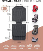 Owleys Set Seat Back Organizer & Car Seat Protector Hexy Waterproof & Non-Slip Protector for Child Car Cushion for Leather and Fabric Seats (Black)