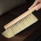 Soft Bristle Hand Broom Wooden Handle Foxtail Bench Brush for Furniture Bed Sofa Fireplace Ash Cleaning, 14 Inch Long (2pcs Yellow)