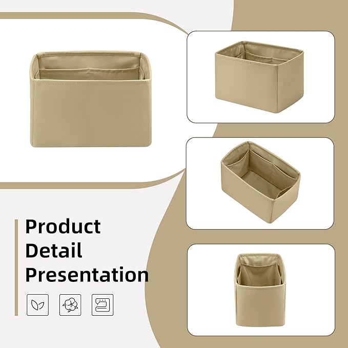 DGAZ Silk Purse Organizer Insert Fits LV Speedy 16/20/25/30/35/40/45 bags，Silky Smooth Bag Organizer，Luxury Handbag & Tote Shaper(S2 trench,SP40)