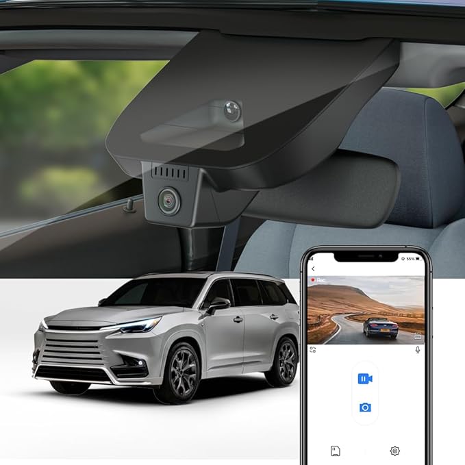 Fitcamx 4K Dash Cam Suitable for Lexus TX 2024-2026 TX 350 500h Premium Luxury F Sport, OEM Factory Look, UHD 2160P Video, Built-in WiFi & APP, Loop Recording, G-Sensor, Easy to Install, 64GB Card