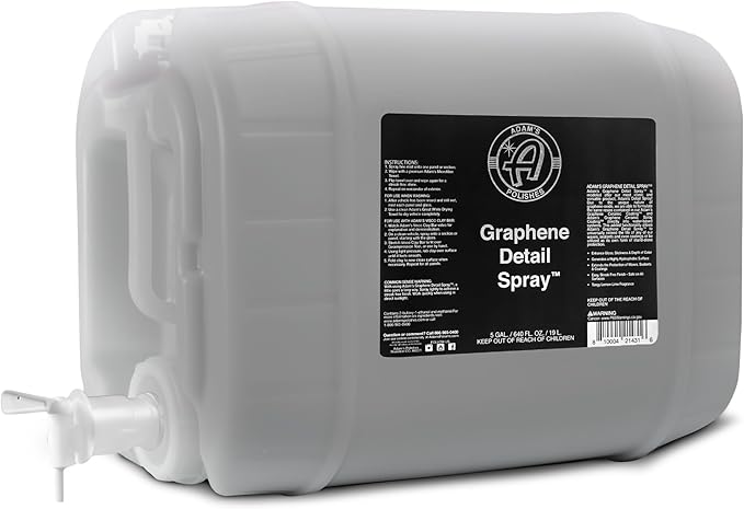 Adam's Polishes Graphene Detail Spray (5 Gallon) - Extend Protection of Waxes, Sealants, & Coatings | Waterless Detailer Spray For Car Detailing|Clay Bar, Drying Aid, Add Ceramic Graphene Protection
