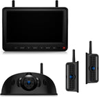 Fookoo HD Wireless RV Backup Cameras System, 7" Split-Screen Monitor, 1 Rear View + 2 Side Cameras, IR Night Vision Recording Waterproof Compatible with Furrion Pre-Wired RV Truck Trailer - DW7Y503
