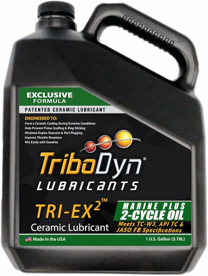 Marine Plus 2 Stroke Oil with Ceramic Coating, TC-W3, Low Smoke, Pre Mix and Direct Injection 2 Stroke Engines - 1 Gallon