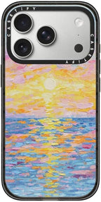 CASETiFY Impact iPhone 17 Pro Case [Slim/Compatible with Magsafe / 8.2 ft. 4X Military Grade Drop Protection] - Frosted Sunset - Clear Black
