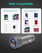 iPhone Car Charger,USB C Fast Car Charger[Apple MFi Certified] Apple Car Charging 38W Dual Port CarCharger Cigarette Lighter Adapter 2x3ft PD&QC 3.0 Lightning Cable for iPhone 14/13/12 Pro/11/Airpods