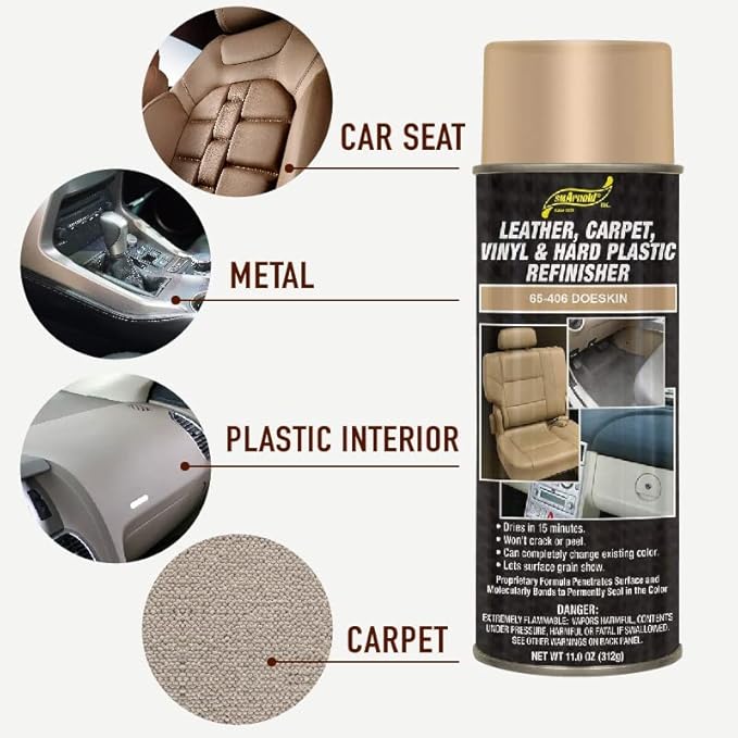 S.M. Arnold Refinishing Spray Paint - DOESKIN 11 Oz. - For Leather, Carpet, Vinyl, Metal, Plastic, Polycarbonate, Polypropylene, Acrylic, Lexan, Fiberglass | Pro Grade Aerosol Refinisher