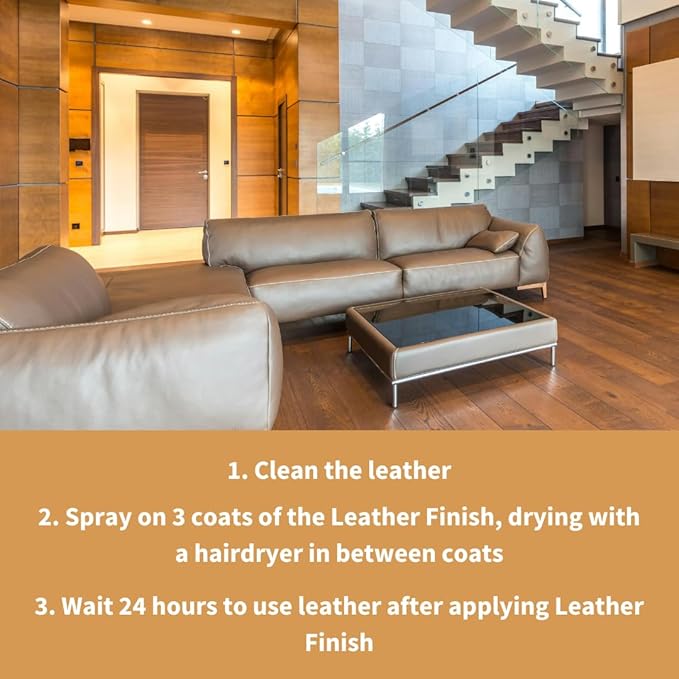 Furniture Clinic Leather Finisher Gloss | Seal & Protect | Suitable for Leather Sofas, Car Interiors, Handbags, and More | Flexible | Prevents Scratches and Scuffs | Gloss Finish (250 ml / 8.5 oz)