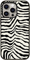 CASETiFY Impact Case for iPhone 15 Pro Max [8.2ft 4X Military Grade Drop Protection/Compatible with Magsafe] - Zebra Stripe- Back to Black - Clear Black