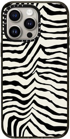 CASETiFY Impact Case for iPhone 15 Pro Max [8.2ft 4X Military Grade Drop Protection/Compatible with Magsafe] - Zebra Stripe- Back to Black - Clear Black