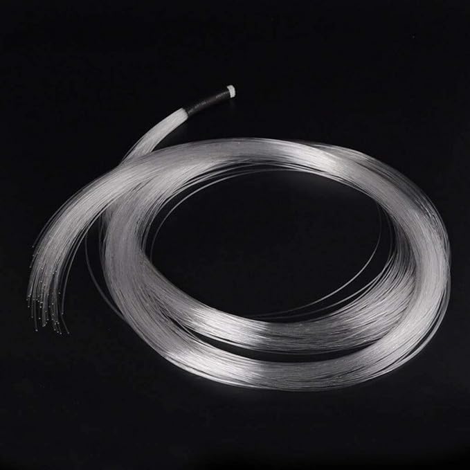 AZIMOM PMMA Plastic 50pcs*0.04in*6.5ft Fiber Optic Cable Strands End Glow Roll Bunch Fiber String for Star Sky Roof Ceiling Decoration All Kind LED Light Engine Driver