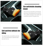 zipelo Auto Interior Dust Brush, Car Detailing Cleaning Brush with Diamond, Bling Handle Soft Bristles Dusting Tool, Scratch Free Dirt Clean Brushes for Vehicle Dashboard, Air Conditioner Vent (Black)
