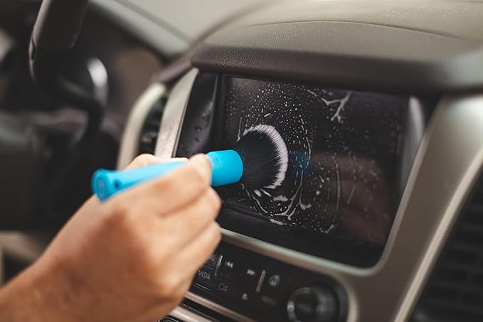 Detail Factory - Synthetic Detailing Brush - Ultra-Soft Bristles, Comfortable Grip and Scratch-Free Cleaning for Exterior, Interior, Emblems, Badges, and Instrument/Guage Panels. (Blue, Long)