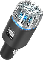 Car Air Purifier Ionizer, 12V Plug-in Car Air Freshener with Dual Fast Charge USB Car Charger, Release 5.6 Million Anion, Removes Dust, Cigarette Smoke, Bad Odors, Black