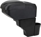 AULPHIKE Compatible with Nissan Note Armrest 2016-2018 Center Console Organizer Armrests Double Layer Storage Space with USB Ports