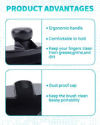 Car Tire Shine Applicator Brush, Auto Tire Detail Brushs, Portable Car Tire Brush with Seal Cover Design, High Density Soft Shine Applicator Brushs, for Auto Detailing Cleaning (1 PCS, Large Size)