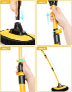 Car Wash Brush Kit, Wash Mop Extendable Extra-Long Handle and Wash Mitt Included, Great Cleaning Power, Scratch-Free Bristles for Car Care