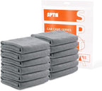 SPTA Microfiber Cleaning Cloth, Car Wash Towels, Terry Streak Free Reusable and Washable Premium Microfiber Towels for Cars, Pack of 12, 16"x16", Grey-MT041