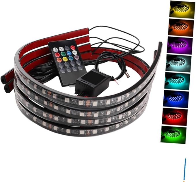 Alipis Sound Control Car Lighting Kit 7-Color LED Chassis Atmosphere Lamp for Cars SUVs and Trucks Waterproof Decorative Lighting Remote Control
