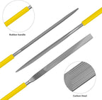 Needle File Set, 10 Pieces Hand Metal Files, Hardened Alloy Strength Steel Set Includes Flat, Round, Half-Round, Triangular, Square, Oval, Crossing, and Barrette File