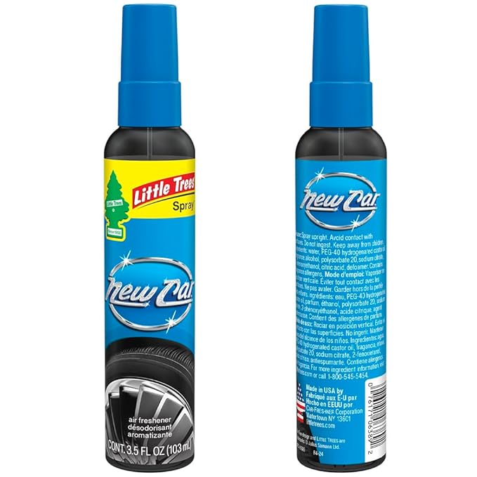 LITTLE TREES Car Air Freshener | Spray Provides a Long-Lasting Scent for Auto or Home | On-the-go Freshness | New Car Scent, 6 Air Fresheners