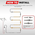 FIERYRED 12V Interior Light Bar Kit, Dimmable Camping Lights, Weatherproof IP67, Aluminum Magnetic Mounting, Portable Lighting for Camping Tent Awning RV Car Trailer Boat (4Pcs White+ 2Pcs Amber)