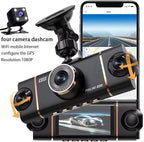 4 Channel Dash Cam for Cars Front Rear Inside & Left Right,360° Dash Cam Front Rear Inside & Left Right, 4K+1080P*3 FHD Car Camera, 5GHz WiFi & App Control,24H Parking Mode,G-Sensor,Loop Recording