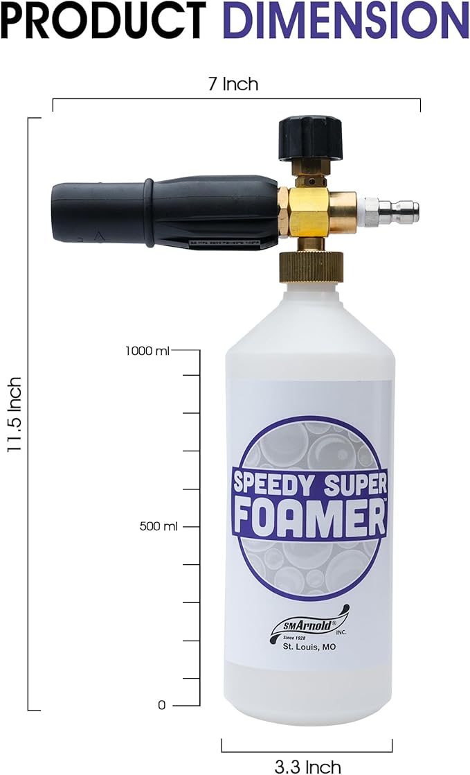 S.M. Arnold Speedy Super FOAMER Foam Cannon Soap Sprayer for Car Wash, Patio & House Cleaning |Multi-Purpose Sprayer Cleaner Cannister for Pressure Washer |for Automotives, Home, Garage, Boats & More