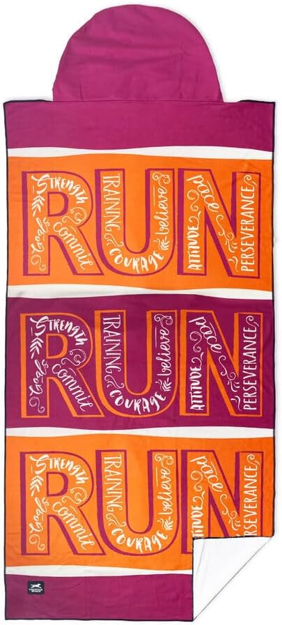 Gone For a Run Car Seat Towel Cover – Hooded Moisture-Wicking Microfiber Seat Protector – 30" x 60" – for Runners and Outdoor Enthusiasts – Run with Inspiration