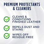 303 Products Leather 3-In-1 Complete Care - Cleans, Conditions, & Protects - Helps Prevent Fading & Cracking - Rinse Free Formula - Repels Dust, Lint, & Staining, 16 fl. oz. (30218CSR) Packaging May Vary