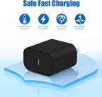 iPhone 17 16 15 Fast Charger Block and 10ft Type C to C Cable Cord Long, 20W USB C Charging Plug for Apple iPhone 17 Pro Max/17 Air/16 Pro Max/16/15 Pro/15 Plus/iPad Mini,Wall Power Adapter Cube Brick