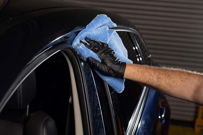 Maxshine 16”x24” Universal 6-Pack Blue Microfiber Towel - 380GSM Zero Crazy Edgeless - Professional Rinse-Free, Scratch-Free Drying Towels for Cars - Perfect for Car Detailing