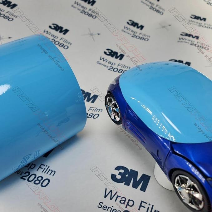 3M Car Wrap Roll 2080 Gloss Sky Blue | G77 | (5ft x 75ft (375 Sq/ft)) | Automotive Vinyl Wrap for Cars - Car Interior Wrap & Exterior | w/Free Instawraps Pro Glove