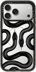 CASETiFY Impact iPhone 17 Pro Max Case [Slim/Compatible with Magsafe / 8.2 ft. 4X Military Grade Drop Protection] - Black Kingsnake - Clear Black