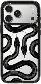 CASETiFY Impact iPhone 17 Pro Max Case [Slim/Compatible with Magsafe / 8.2 ft. 4X Military Grade Drop Protection] - Black Kingsnake - Clear Black