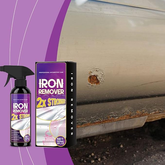 Iron Remover Car Detailing, Multipurpose Iron Powder Remover Spray, IronDecon Spray, Pulls Out Brake Dust, Rust & Fallout, for Motorcycle Tires, Brake Calipers, Boats, RVs, and Painted Surfaces