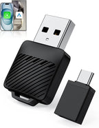 Wireless CarPlay Adapter for iPhone & Android Auto, No Delay, Fast & Stable Connection, Plug & Play, Converts Wired to Wireless Carplay Dongle for iOS 10 Android 11 and Above, USB-A/Type-C Port