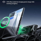 Wireless Charging Rotating Car Mount,Smart 2-in-1 Auto-Rotating Car Phone Holder & Wireless Charger,Foldable with 15W Fast Charging,Compatible with iPhone & Samsung Devices & Smartphone & Pad (Gray)