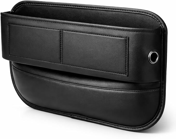 Premium Car Seat Gap Organizer with Storage Pocket – Soft Durable Material, Prevents Phone, Keys & Small Items from Falling, Universal Fit for Car, Truck & SUV, Black