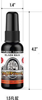 BluntPower Oil Based Concentrated Air Freshener and Oil for Diffuser - Air Freshener Spray For Room, Car, Bathroom - Concentrated Room Deodorizer & Odor Eliminator Spray - Black Rain 1.5oz. (3 Pk)